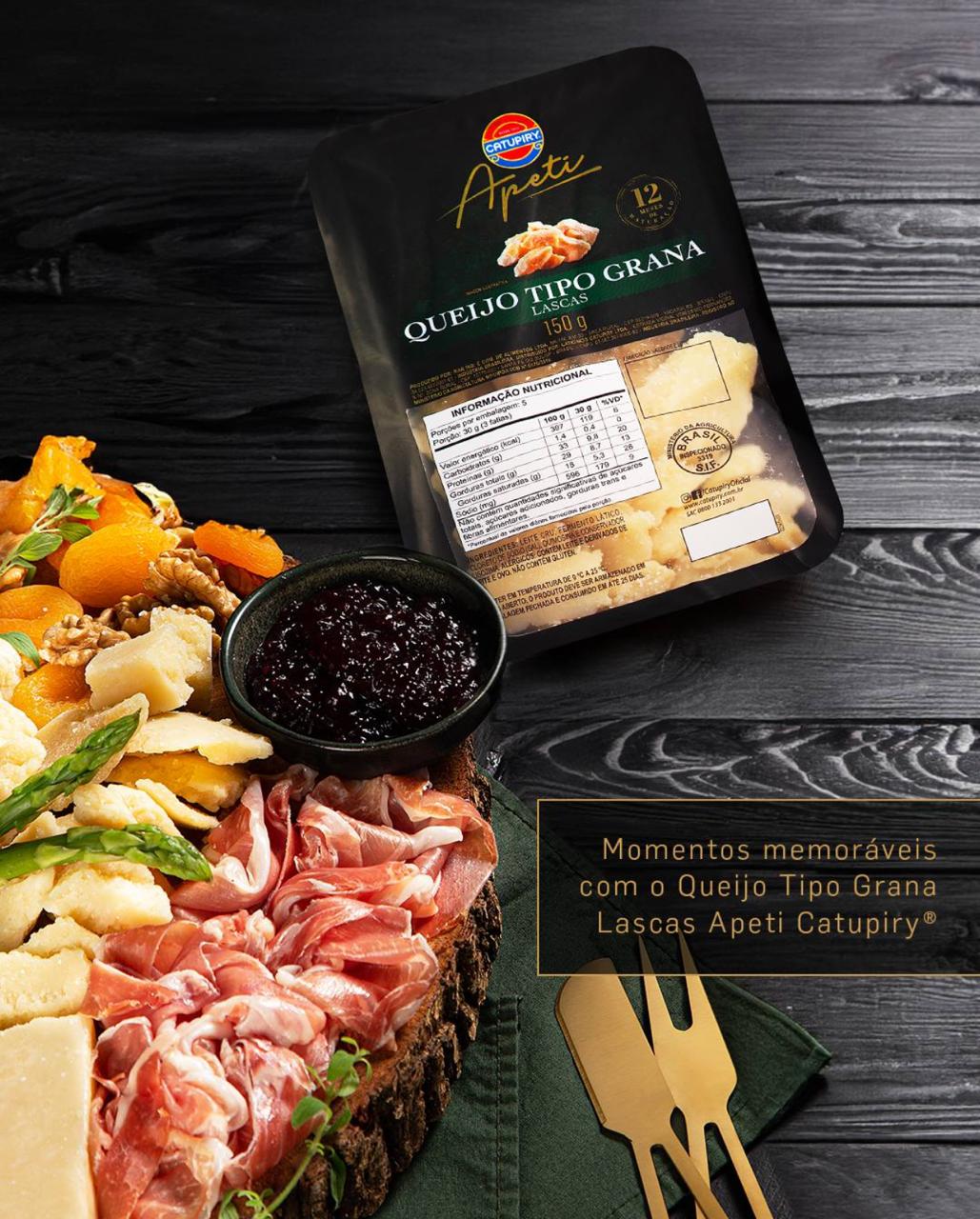 QUEIJO TIPO GRANA PADANO LASCAS APETI CATUPIR 150G