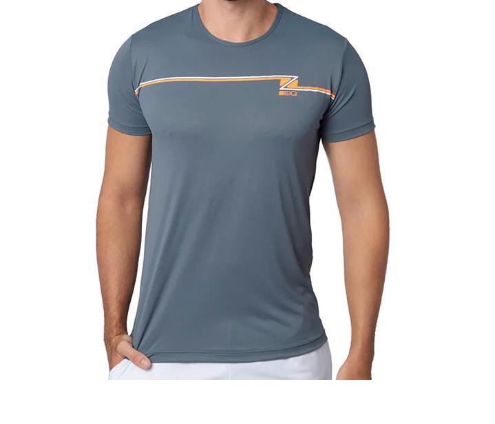 CAMISETA ZEIQ MASC SLIM CINZA LARANJA XG