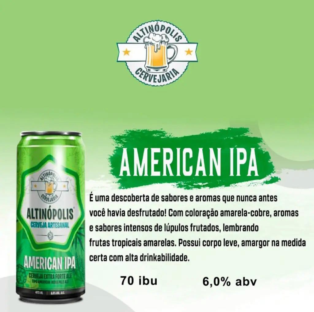 CERVEJA  AMERICAN IPA 473ML LT - ALTINOPOLIS CERVE