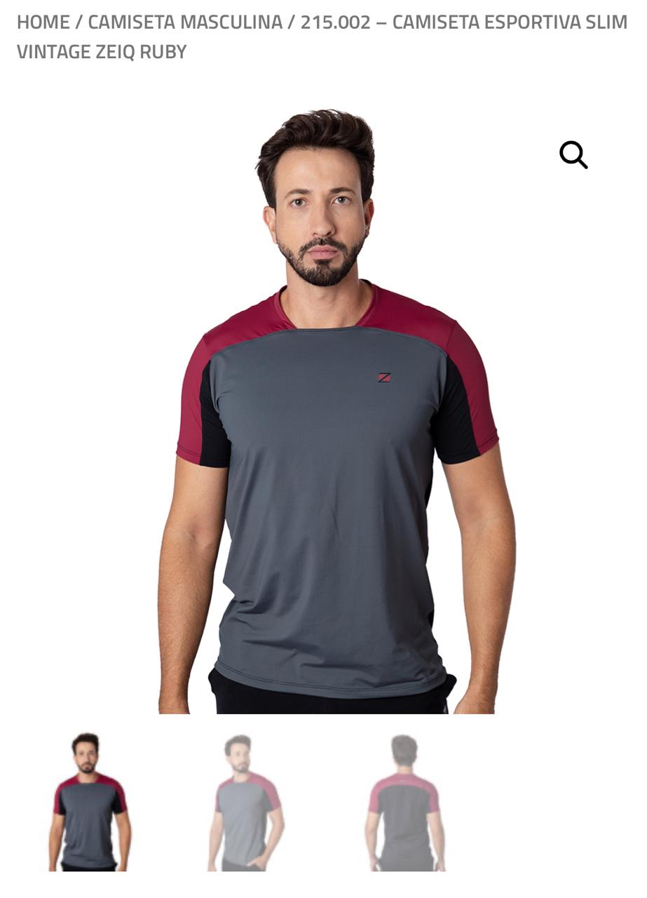 CAMISETA ESPORTIVA MASC SLIM VINTAGE RUBY ZEIQ P