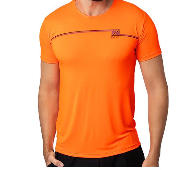 CAMISETA ZEIQ MASC SLIM LARANJA PRETO GG