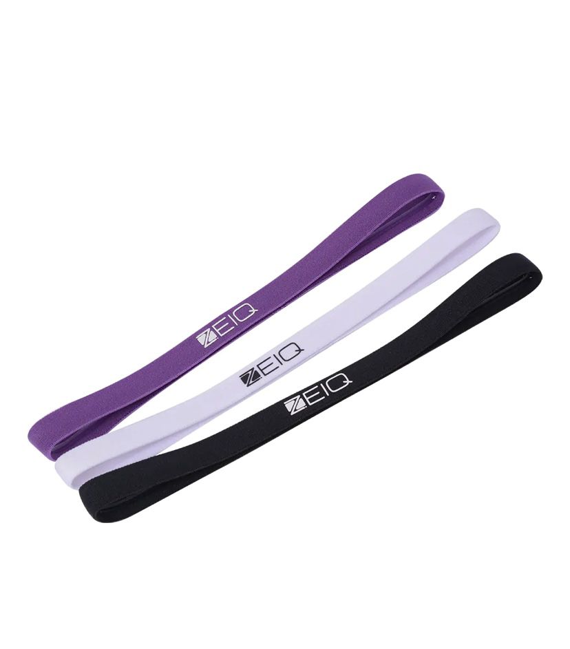 HEAD BAND SPORT BRANCO ROXO PRETO ZEIQ PCT 3 UNID